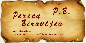 Perica Birovljev vizit kartica